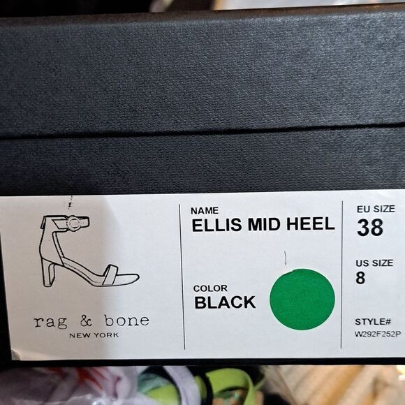 NIB Rag & Bone Ellis Mid Heel Suede Leather In BLACK - Picture 8 of 8